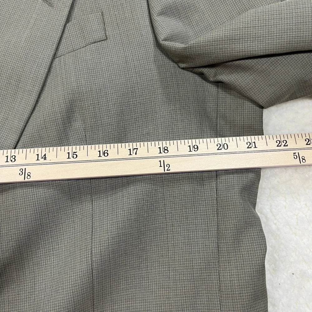 Oscar de la Renta Blazer Mens 40S Gray Tailored Suit Jacket Two Button Textured